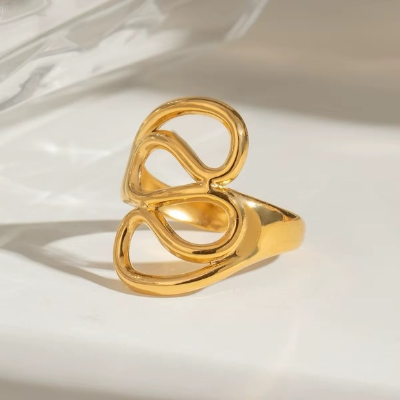 18K Gold Plated Adjustable Ring - Gold Jewelry - Picture 2 of 7